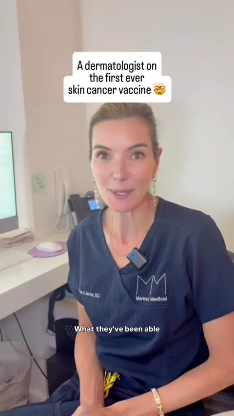 Dr. Ellen Marmur explaining cancer vaccine research