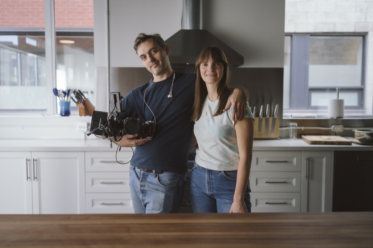 Johnny and Nina in their Toronto production studio